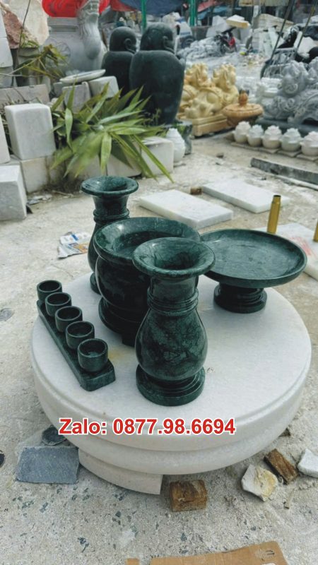 Bộ đồ thờ đá xanh ấn độ
