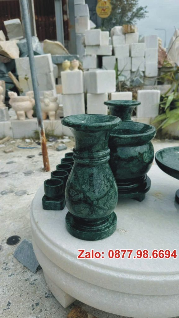 Bộ đồ thờ đá xanh ấn độ