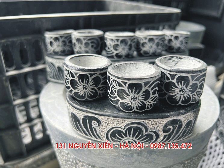 Chạm khắc khay chén bằng đá tự nhiên