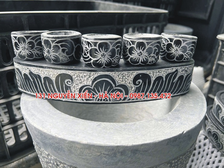 Chạm khắc khay chén bằng đá tự nhiên