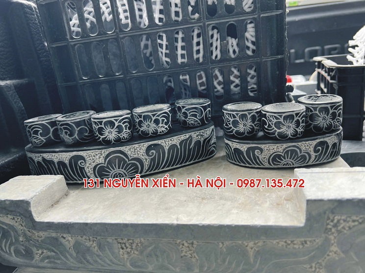 Chạm khắc khay chén bằng đá tự nhiên